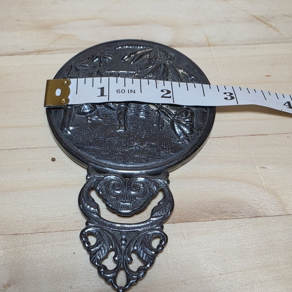 Vintage Hans Jensen Denmark Silver Plate Repousse Compact Mirror Small Hand held - Picture 13 of 13